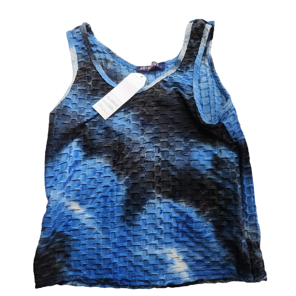 NWT AQ Sport Womens Tie Dye Honeycomb Tank Top Size L  B38